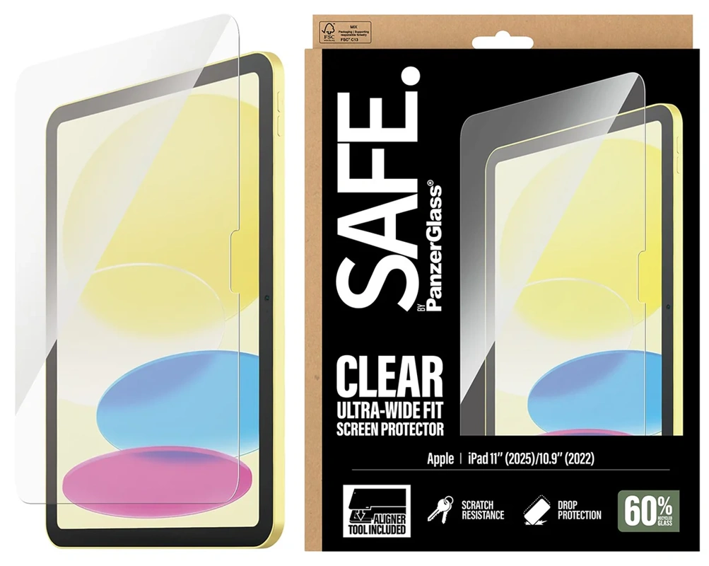 Safe Apple iPad 11 2025 10.9 2022 stikliukas, skaidri, 4 nuotrauka